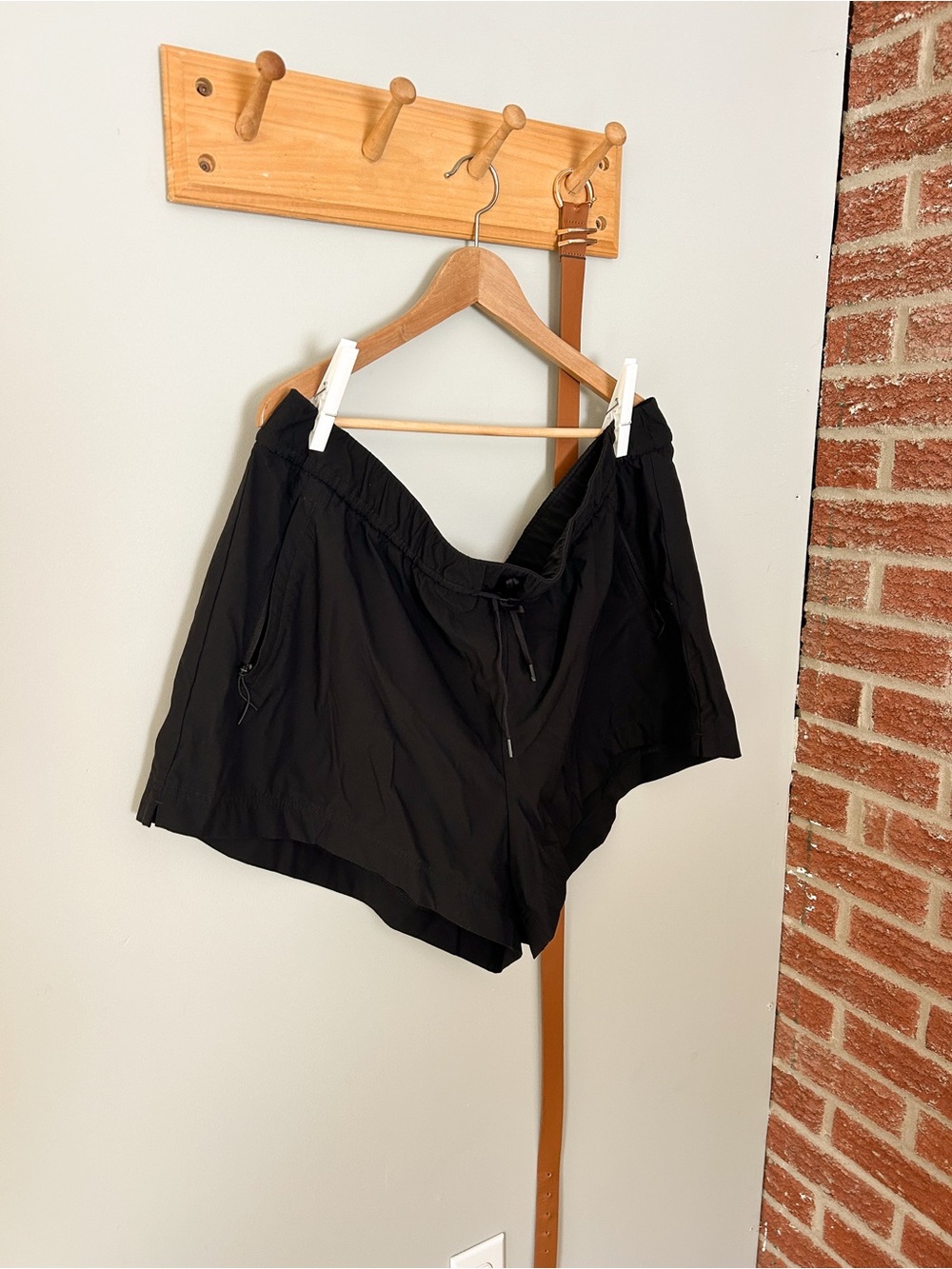 Women's Black Athletic Drawstring Shorts